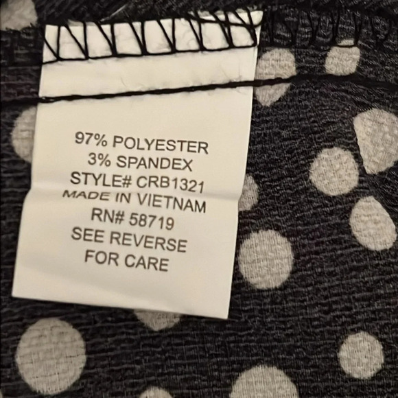 NY Collection 3/4 Push Tab Mandarin Collar Blouse with Front Pleats Size Small - Picture 7 of 7